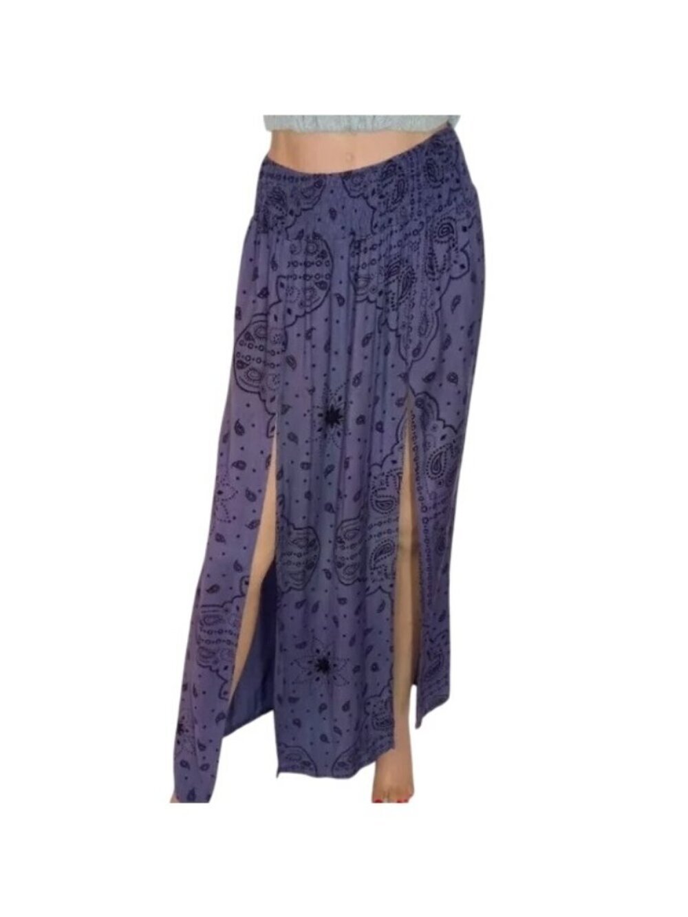 Earthbound Blue Paisley Maxi Skirt